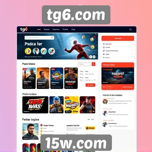 Análise da interface do site tg6.com para jogadores